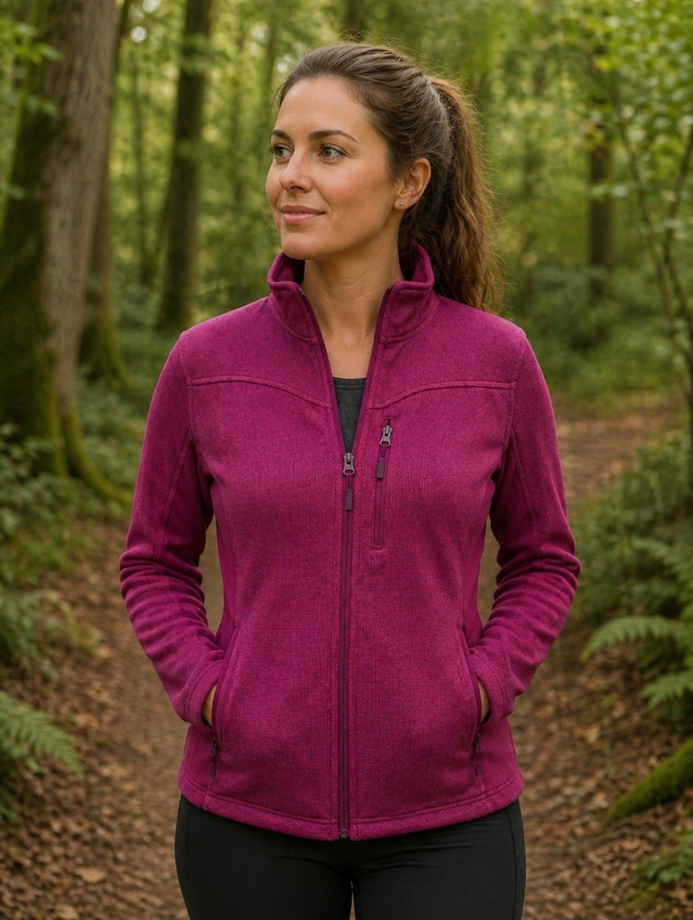 Faded Glory Purple Mid-Weight Front Zip Women's Jacket. Size Large